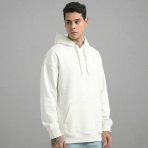 هودی بیسیک سفید استخوانی (سه نخ اسپان خار خورده)