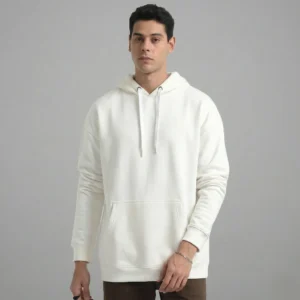 هودی بیسیک سفید استخوانی (سه نخ پنبه خالص و خار خورده)