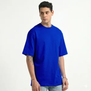 تیشرت آبی شالی بیسیک یونیسکس